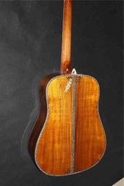 AAAA all solid koa wood guitar dreadnought body solid koa acoustic electric guitar abalone binding ebony fingerboard EMS supplier