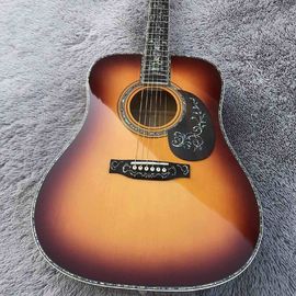 Solid Spruce Top Abalone D Style Acoustic Guitar with Burst Maple Body Ebony Fingerboard supplier