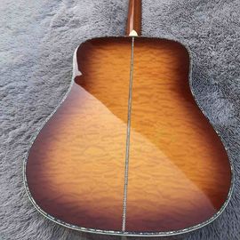 Solid Spruce Top Abalone D Style Acoustic Guitar with Burst Maple Body Ebony Fingerboard supplier