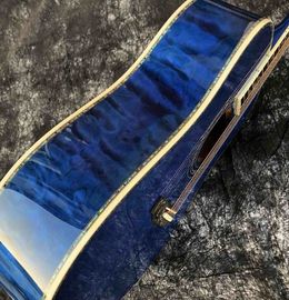 Water Ripple Maple Abalone Ebony Fingerboard Blue Solid Spruce 41 Inch D45d Style Acoustic Guitar supplier