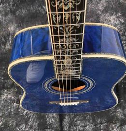 Water Ripple Maple Abalone Ebony Fingerboard Blue Solid Spruce 41 Inch D45d Style Acoustic Guitar supplier