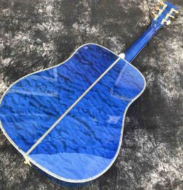 Water Ripple Maple Abalone Ebony Fingerboard Blue Solid Spruce 41 Inch D45d Style Acoustic Guitar supplier