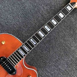 Top quality G Orange Electric Jazz guitar,Gold Bigsby bridge,Factory Hollow Body Electric Guitar supplier