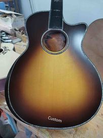 41&quot; Custom Shop Tobacco Burst AAAA All Solid Handmade Gotoh tuner Peg Abalone Cutaway 914F Acoustic Guitar supplier