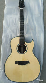 AAA all solid wood custom guitar handmade GRAND cutaway professional acoustic electric guitar supplier