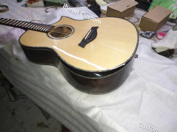 AAA all solid wood custom guitar handmade GRAND cutaway professional acoustic electric guitar supplier