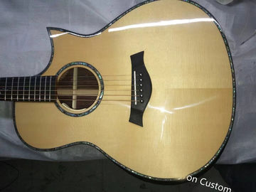 AAA all solid wood custom guitar handmade GRAND cutaway professional acoustic electric guitar supplier