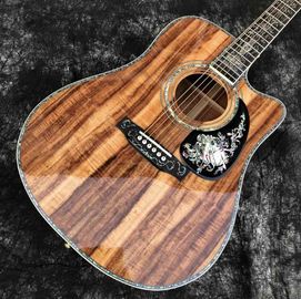 41 Inches 45D Model Real Abalone Koa Wood Electric Acoustic Guitar supplier