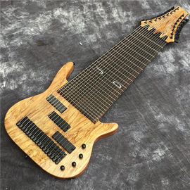 Custom 17 Strings Neck Through Body Electric Bass Guitar with Rosewood Fingerboard Fretless Inlay supplier