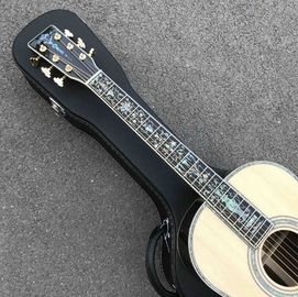 Custom Solid Spruce Top Abalone Ebony Fingerboard OOO Style Acoustic Guitar in Natural supplier