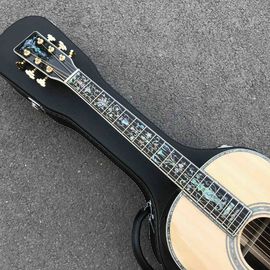 Custom Solid Spruce Top Abalone Ebony Fingerboard OOO Style Acoustic Guitar in Natural supplier