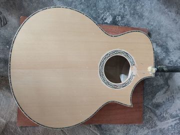 Custom Solid Spruce Top Abalone Ebony Fingerboard OOO Style Acoustic Guitar in Natural supplier