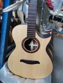 Custom Solid Spruce Top Abalone Ebony Fingerboard OOO Style Acoustic Guitar in Natural supplier