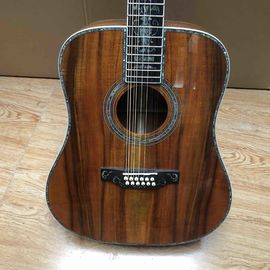 KOA 12 string guitar, solid koa wood 12 string Acoustic guitar, solid koa wood with abalone inlay supplier