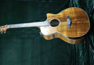 Grand Luxury Acoustic Guitar Full Solid AAA Koa Top &amp; Back Side Real Abalone Inlay Ebony Fingerboard One Piece Wood Neck supplier