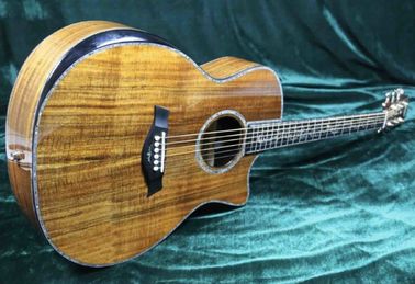 Grand Luxury Acoustic Guitar Full Solid AAA Koa Top &amp; Back Side Real Abalone Inlay Ebony Fingerboard One Piece Wood Neck supplier