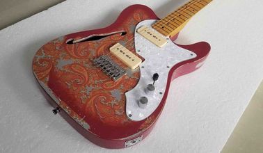 Custom Flower Power F-Holes Tele Electric Guitar supplier