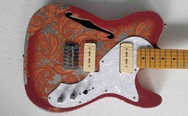 Custom Flower Power F-Holes Tele Electric Guitar supplier