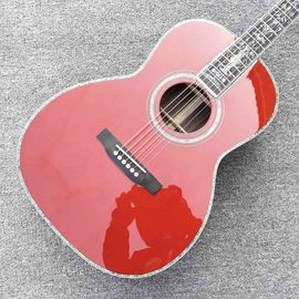 100% All Real Abalone Ebony Fingerboard OOO45s Acoustic Electric Guitar in Wine Red supplier