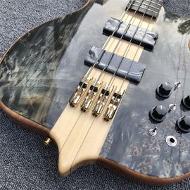 Free shipping Burst Maple top 4 strings Bass Guitar,Neck through body,Ebony fingerboard active pickups Electric bass supplier