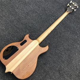 Free shipping Burst Maple top 4 strings Bass Guitar,Neck through body,Ebony fingerboard active pickups Electric bass supplier