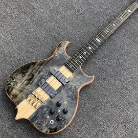 Free shipping Burst Maple top 4 strings Bass Guitar,Neck through body,Ebony fingerboard active pickups Electric bass supplier