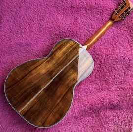 Real Abalone Inlay Ebony Fingerboard 39&quot; OOO45 Style All Solid KOA Acoustic Guitar supplier