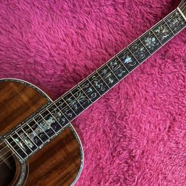 Real Abalone Inlay Ebony Fingerboard 39&quot; OOO45 Style All Solid KOA Acoustic Guitar supplier