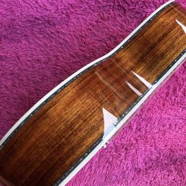 Real Abalone Inlay Ebony Fingerboard 39&quot; OOO45 Style All Solid KOA Acoustic Guitar supplier