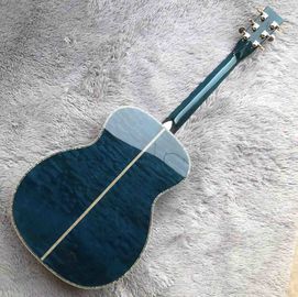 Solid Spruce Top Abalone OM Style Acoustic Guitar with Burst Maple Body Ebony Fingerboard supplier