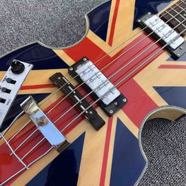 Custom British flag Hofner Violin 4 strings Electric bass guitar BB2 Icon Series Hofner Flame maple vintage CT bass supplier