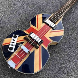 Custom British flag Hofner Violin 4 strings Electric bass guitar BB2 Icon Series Hofner Flame maple vintage CT bass supplier