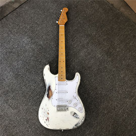 Custom handmade copy of old SRV ST electric guitar 100% handmade Beautiful white polychromatic electric guitar supplier