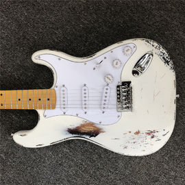 Custom handmade copy of old SRV ST electric guitar 100% handmade Beautiful white polychromatic electric guitar supplier