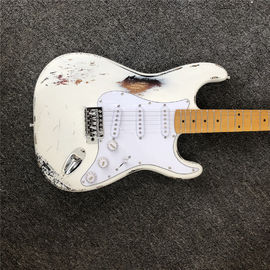 Custom handmade copy of old SRV ST electric guitar 100% handmade Beautiful white polychromatic electric guitar supplier