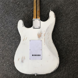 Custom handmade copy of old SRV ST electric guitar 100% handmade Beautiful white polychromatic electric guitar supplier