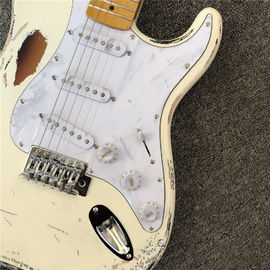 Custom handmade old SRV 100% handmade Milky white old polychromatic old electric guitar support drop shipping supplier