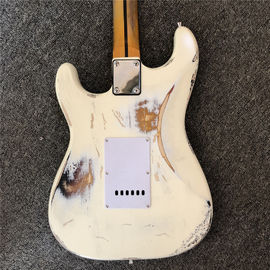 Custom handmade old SRV 100% handmade Milky white old polychromatic old electric guitar support drop shipping supplier