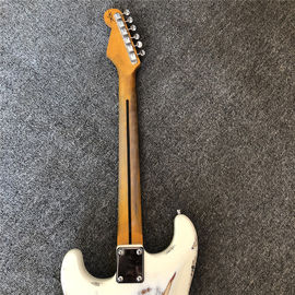 Custom handmade old SRV 100% handmade Milky white old polychromatic old electric guitar support drop shipping supplier