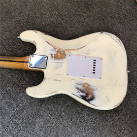 Custom handmade old SRV 100% handmade Milky white old polychromatic old electric guitar support drop shipping supplier