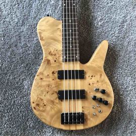 Factory Custom Factory 5 strings Wood color Whole body Butterflys electric bass Black metal hardware supplier