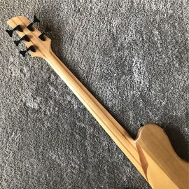 Factory Custom Factory 5 strings Wood color Whole body Butterflys electric bass Black metal hardware supplier