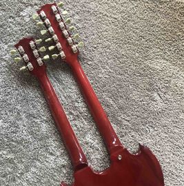 Custom high quality 12 string+6 string double head electric guitar Wine red SG guitar 100% original pictures supplier