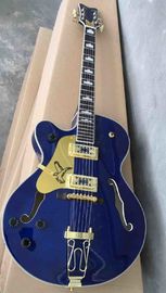 Wholesale New Arrival Left Handed Guitar Jazz 6 String Electric Guitar Semi Hollow Body In Blue supplier