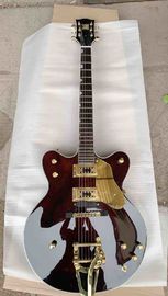 Manufacturer custom made hot semi hollow jazz electric guitar gold hardware in Wine Brown color Free Shipping supplier