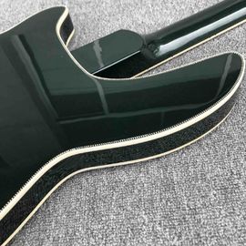 Bass guitar, Blackish green 4 strings rich electric bass guitar,Fishbone binding Chrome hardware,Free shipping supplier