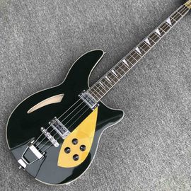 Bass guitar, Blackish green 4 strings rich electric bass guitar,Fishbone binding Chrome hardware,Free shipping supplier