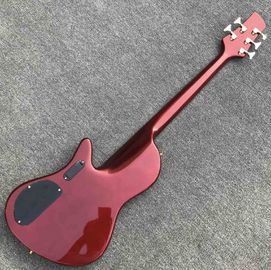 Metallic red Butterfly 5 strings Ash wood Bass Guitar,Factory custom Neck through body 9V active pickups Electric Bass supplier