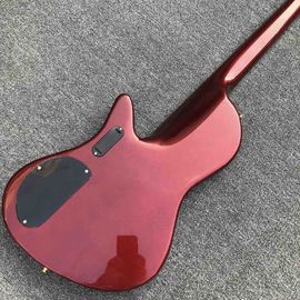 Metallic red Butterfly 5 strings Ash wood Bass Guitar,Factory custom Neck through body 9V active pickups Electric Bass supplier