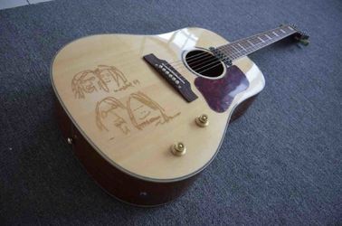 Custom Shop John Lennon J160e Natural Acoustic Guitar with customize logo on headstock is available free shipping cost supplier